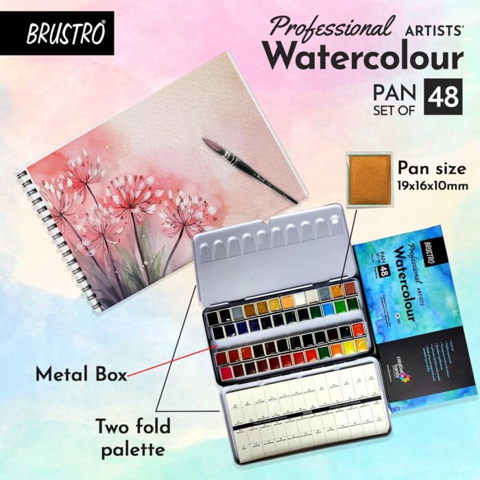 Brustro Professional Artists Watercolour Half pan Set - Image 4
