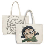Girl pre marked canvas tote bag