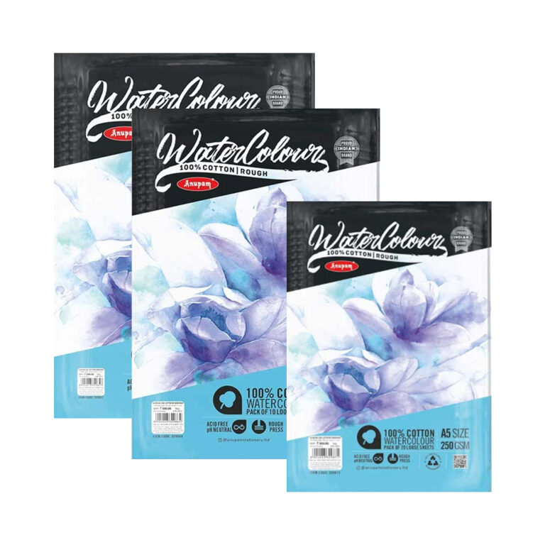 Anupam 100% Cotton watercolor paper (Rough Loose Sheets) – 250GSM