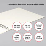 Anupam Artist Drawing Book Cartridge Paper (140gsm-160gsm) - Image 7