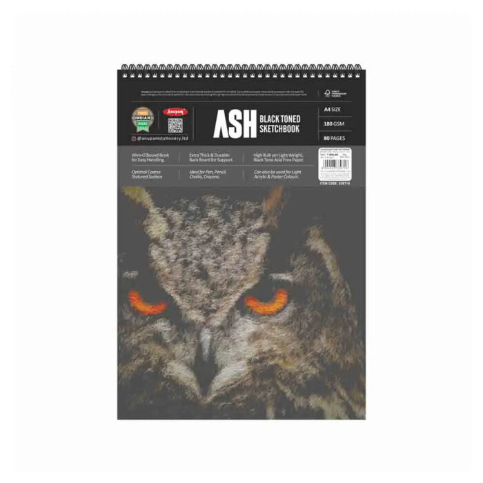 Anupam Ash Black Toned Sketchbook Cartridge Paper 180 GSM - Wireo - Image 1