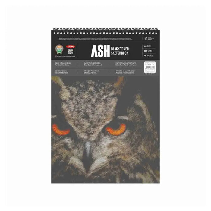 Anupam Ash Black Toned Sketchbook Cartridge Paper 180 GSM - Wireo - Image 2