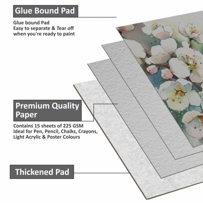 Anupam Dusk Grey Toned WaterColour Paper-Cold Pressed Pad-225 GSM - Image 3