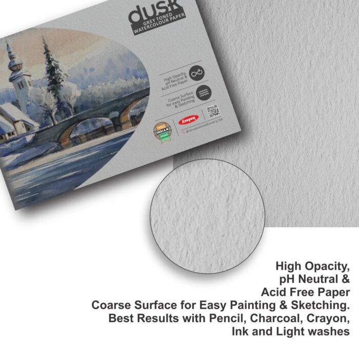 Anupam Dusk Grey Toned WaterColour Paper-Cold Pressed Pad-225 GSM - Image 5
