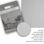Anupam Grey Toned Paper Sketchbook -140 GSM Cartridge Paper - WireO Bound - Smoke Book - Image 5