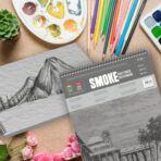 Anupam Grey Toned Paper Sketchbook -140 GSM Cartridge Paper  - WireO Bound - Smoke Book - Image 8