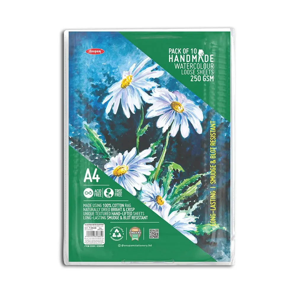 Anupam-Handmade-Watercolour-Paper-Loose-Sheets-250gsm-Cold-Pressed-Anupam-1667641973.jpg Anupam Handmade Watercolour Paper Loose Sheets