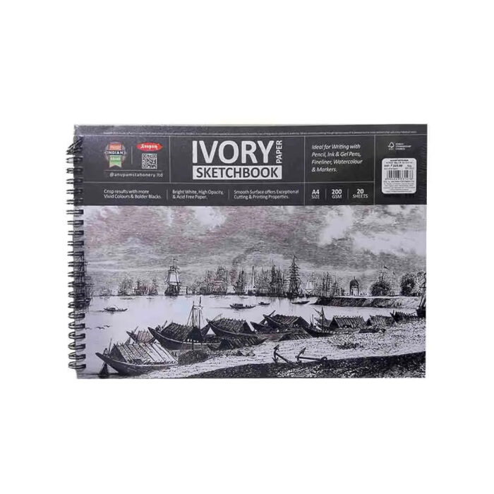 Anupam Wiro Bound Ivory Paper Sketchbook - 200 GSM - Image 1