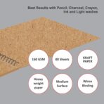 Anupam Khaki Sketchbook Wire-O 140 GSM | Kraft Paper Sketchbook for Drawing & Mandala - Image 9