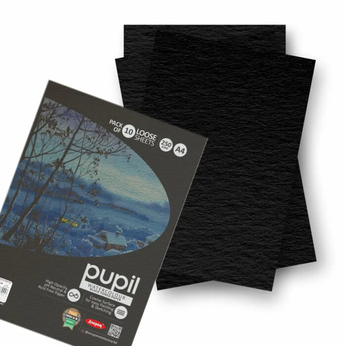 Anupam Pupil Watercolour Black Toned Loose Sheets - 250 GSM - Image 6