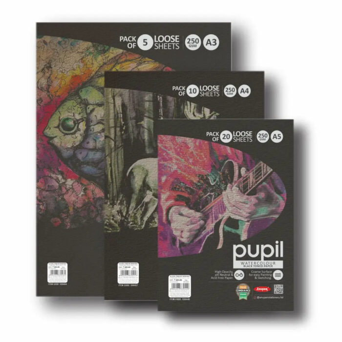 Anupam Pupil Watercolour Black Toned Loose Sheets - 250 GSM - Image 9