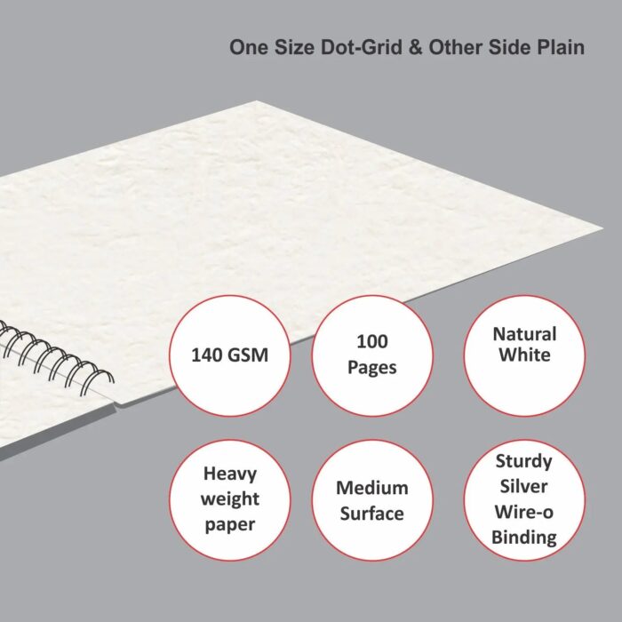 Anupam Sketche WireO Sketch Book - 140gsm Cartridge Paper - Image 2