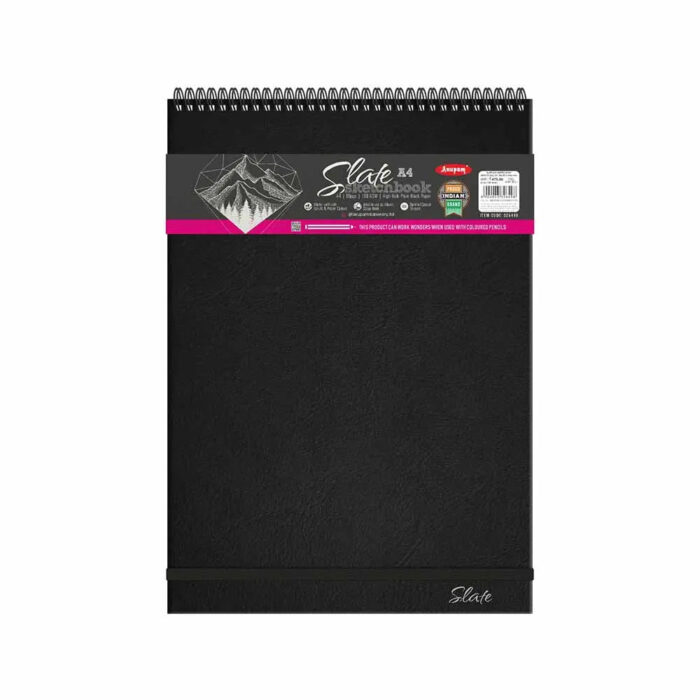 Anupam Sketcho Slate Black Paper Sketchbook Wireo Bound 180 GSM - Image 1
