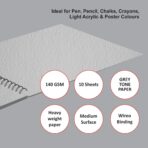 Anupam Stak 4 Colors Toned Sketch Paper Size A4 Wire-o Book (40 sheet) - Image 2
