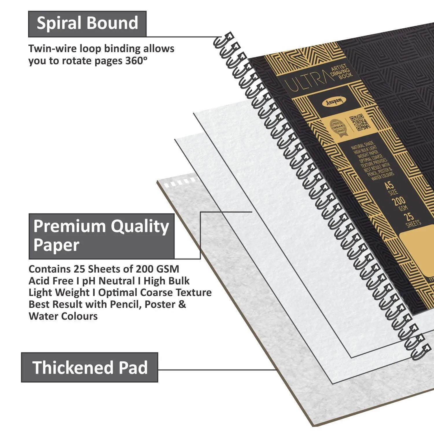 Anupam-Ultra-Artist-Drawing-Book-Wireo-Bound-200gsm-Cartridge-Paper-Anupam-50662036.jpg Anupam Ultra Artist Drawing Book - Wireo Bound - 200gsm Cartridge Paper - Image 1