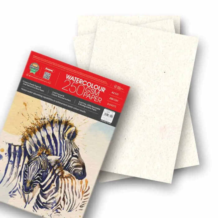 Anupam Watercolour Paper Cream Shade 250 GSM Cold Pressed  (Loose Sheets) - Image 4
