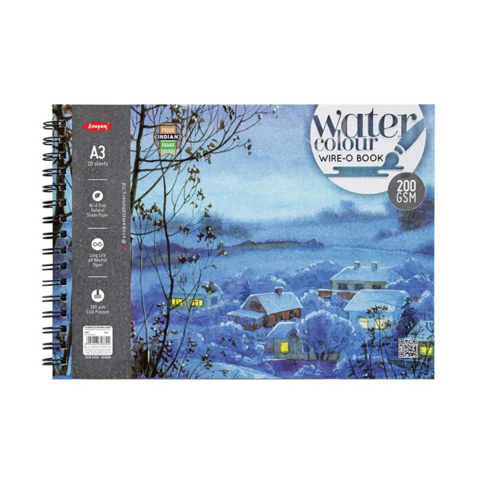 Anupam Watercolour Paper Wireo Book (200 GSM & 300 GSM) - Cold Pressed - Image 2