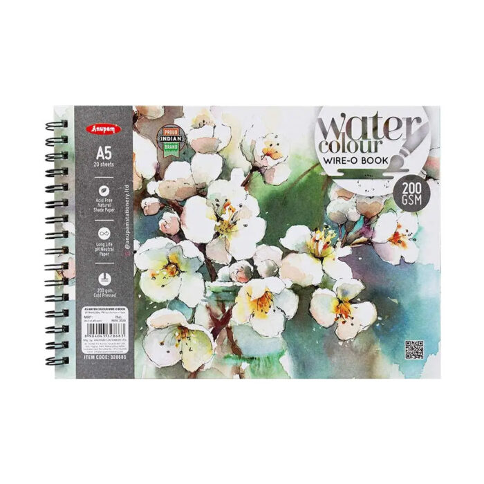 Anupam Watercolour Paper Wireo Book (200 GSM & 300 GSM) - Cold Pressed - Image 4