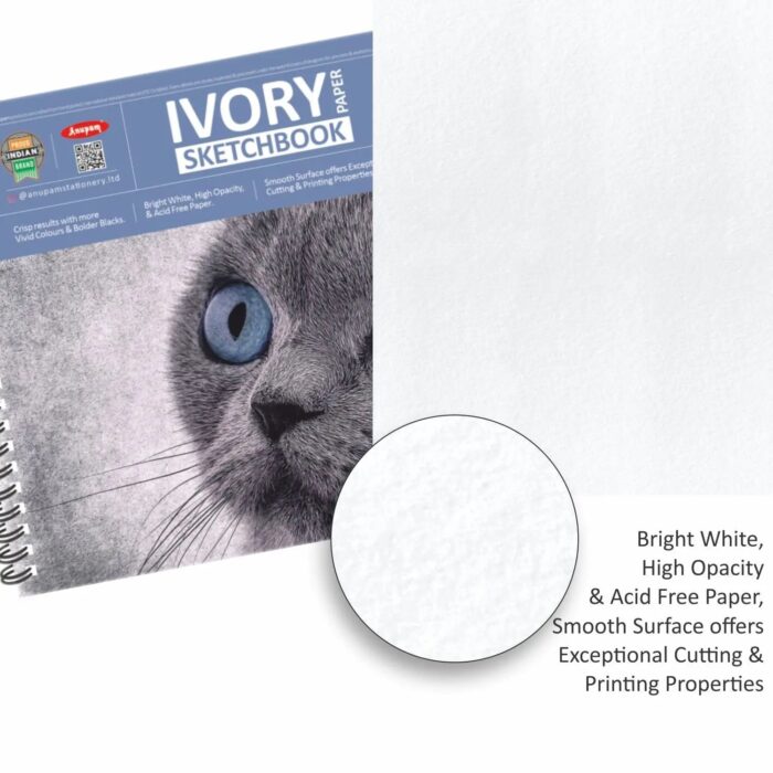 Anupam Wiro Bound Ivory Paper Sketchbook - 200 GSM - Image 4