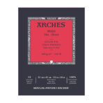 Arches Oil Huile White Fine Grain 300GSM,Cold pressed Short Glued Pad 31x41cm -12SHT
