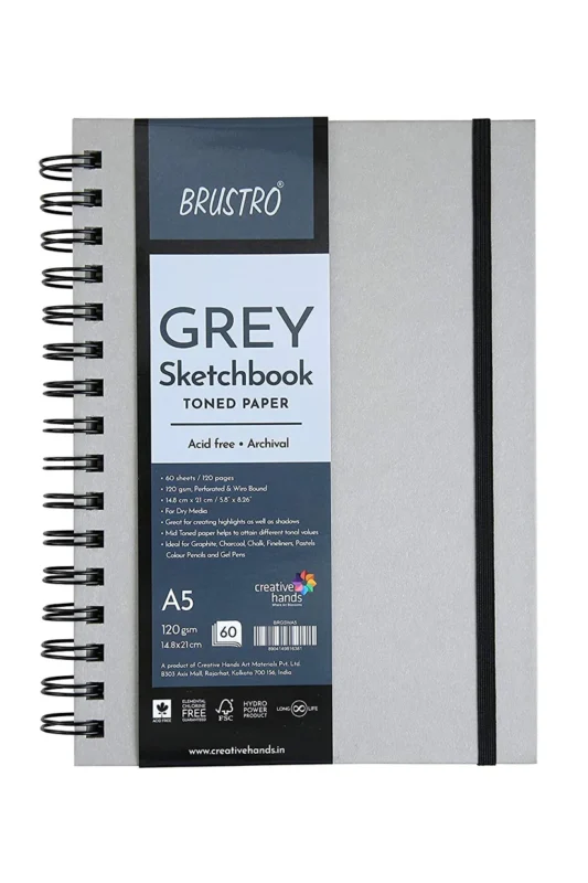 Brustro Grey Sketchbook Toned Paper