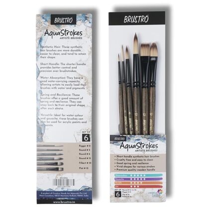 BRUSTRO AquaStrokes Artist Brushes Set of 6