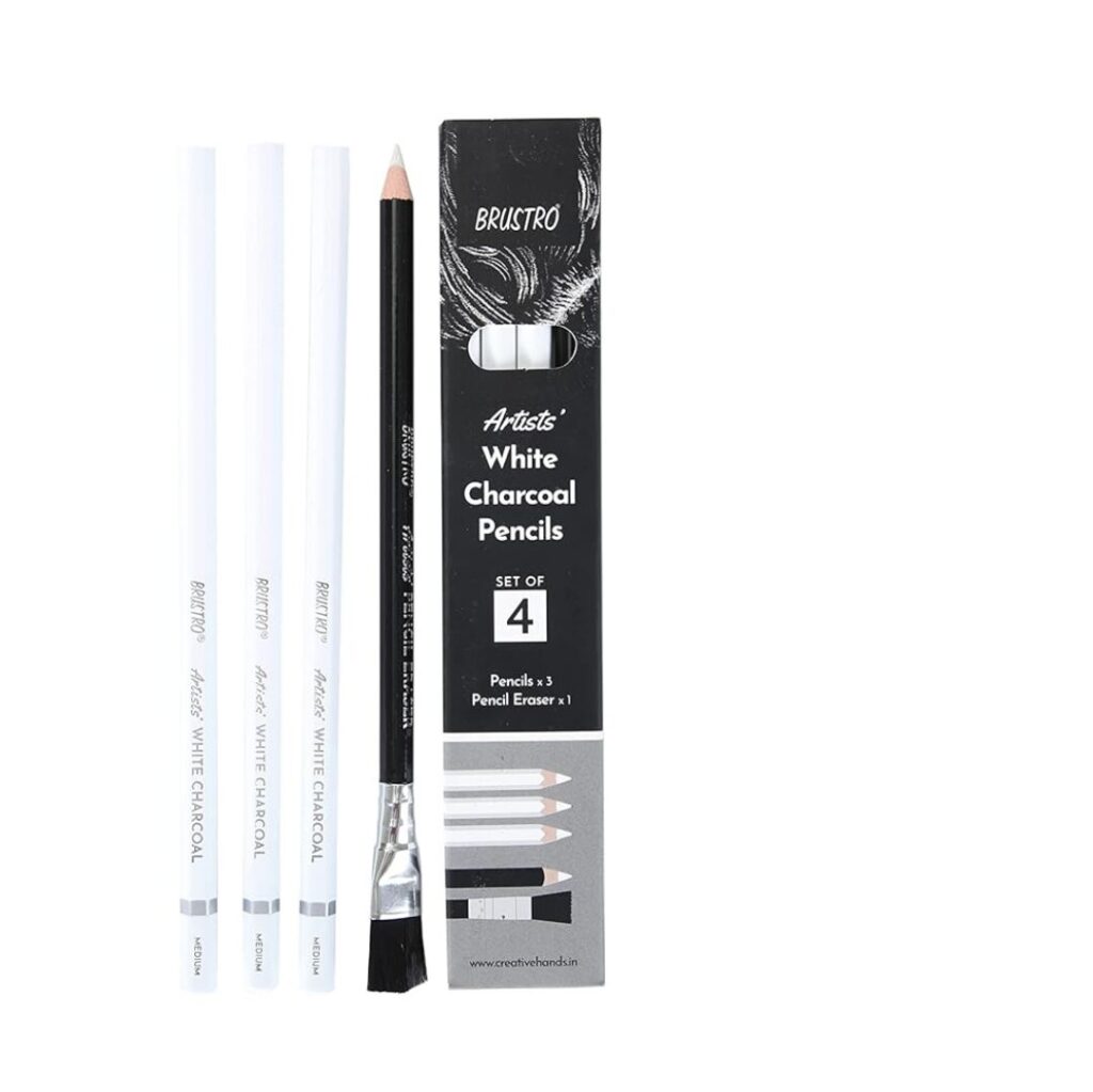 BRUSTRO Artists White Charcoal Pencil Set
