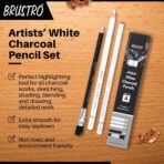 BRUSTRO Artists White Charcoal Pencil Set