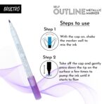 BRUSTRO Self Outline Metallic Marker Set Of 8