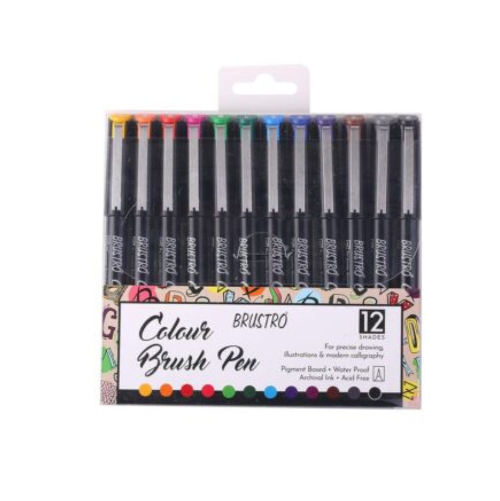 Bru Pen BRUSTRO Colour Brush Pens Set of 12 - Image 1