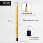 Brustro 2 HB Extra Dark Pencil with Eraser Tip Pack Of 12 Pencils - Image 4