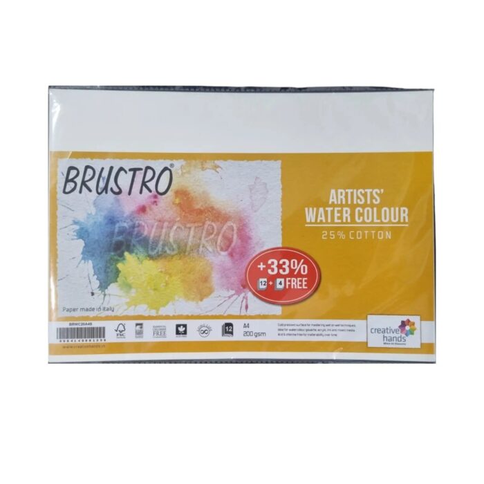 Brustro Artists' Watercolour Paper 25% Cotton Cold Pressed 200 GSM - Image 2