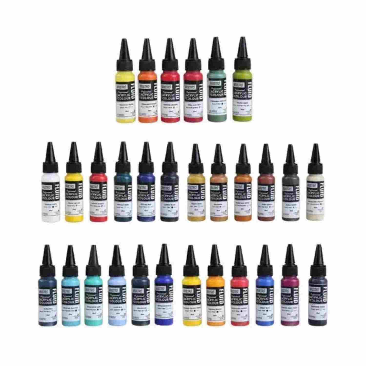 Brustro AFCB (1) Brustro Professional Artists’ Fluid Acrylic 20 ml Full Range of 30 Shades - Image 1