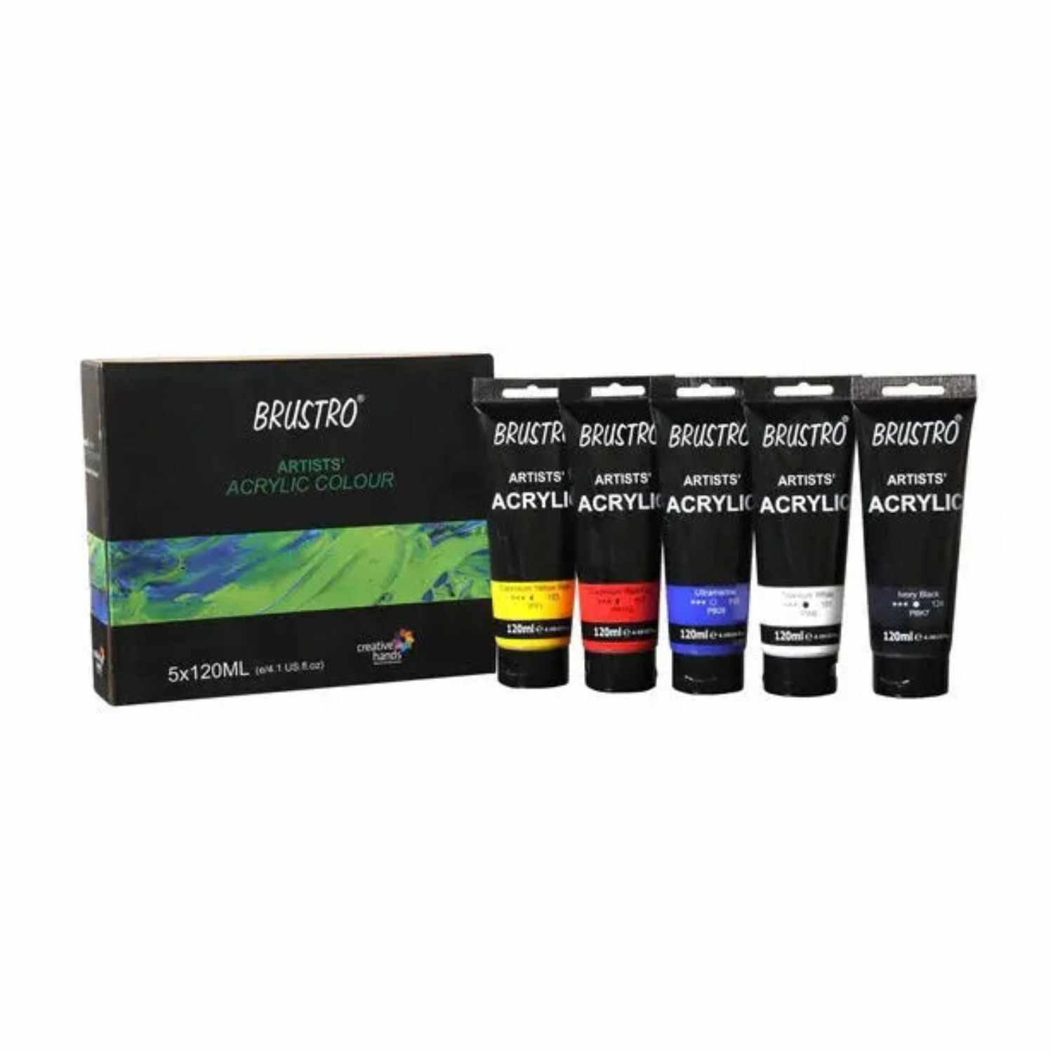Brustro Ac5 Brustro Artists Acrylic Primary Shades Set 5 x 120ml - Image 1
