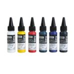Brustro Professional Artists Fluid Acrylic 20 ml Primary Colours Pack of 5 + 1 Free (Titanium White, Yellow Mid AZO, Napthol Scarlet, Phthalo Blue, Phthalo Green and Carbon Black)