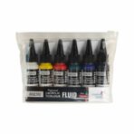 Brustro Professional Artists Fluid Acrylic 20 ml Primary Colours Pack of 5 + 1 Free (Titanium White, Yellow Mid AZO, Napthol Scarlet, Phthalo Blue, Phthalo Green and Carbon Black) - Image 2