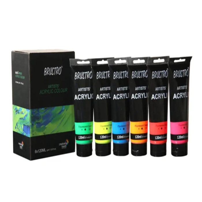 Brustro Artists Acrylic Fluorescent Shades 6 x 120ml - Image 4