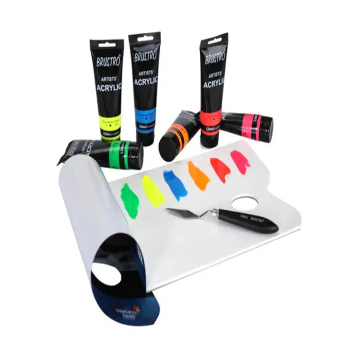 Brustro Artists Acrylic Fluorescent Shades 6 x 120ml - Image 1