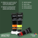Brustro Artists Acrylic Primary Shades Set 5 x 120ml - Image 3