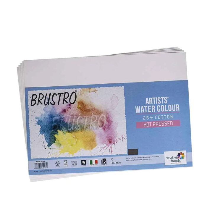 Brustro 25% Hot Pressed Watercolour Paper 300 GSM - Image 1