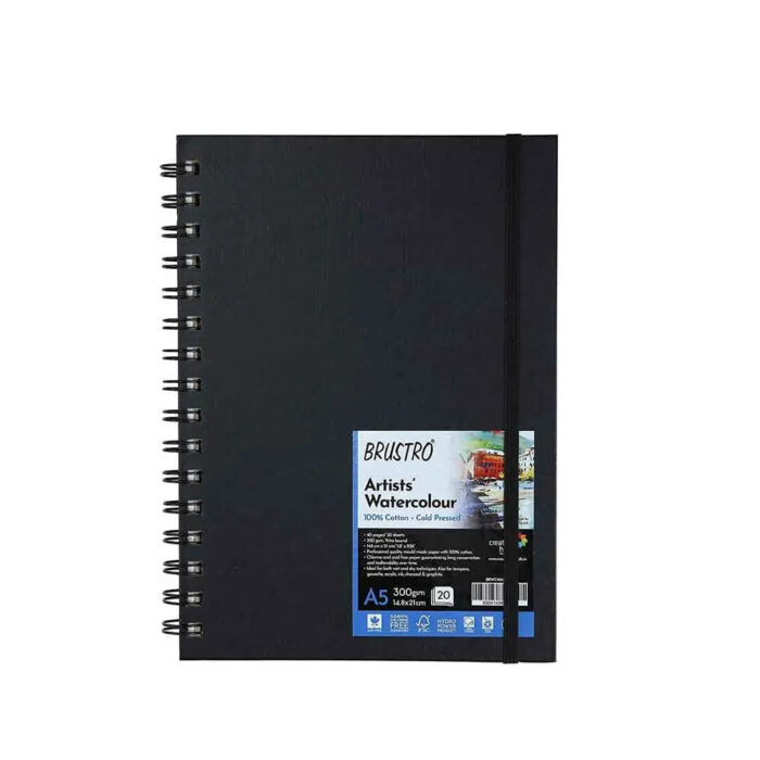 Brustro Artists Watercolour Book WireO 100% Cotton Cold Pressed 300gsm