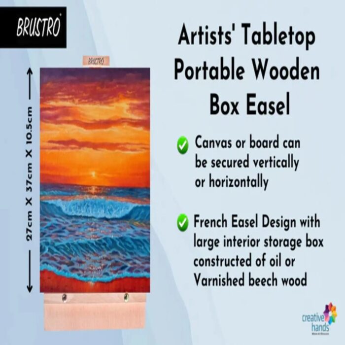 Brustro Artists' Tabletop Portable Wooden Box Easel - Image 6