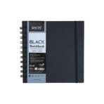 BRUSTRO Black Sketchbook 200GSM Wiro Bound, Spiral, Premium, Acid-free Paper, Professional-Grade, Ideal for Dry media, Mandala art, Graphite, Charcoal, School, Office use - Image 4