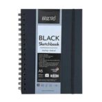 BRUSTRO Black Sketchbook 200GSM Wiro Bound