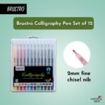BRUSTRO Calligraphy Pen 2mm Set of 12 Colours