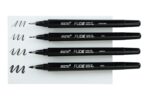 Brustro Fude Hard-Tip Brush Pen Black Ink Set of 4