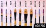 Brustro Gold Taklon Acrylic, Oil & Watercolour Round Brush Set Of 10