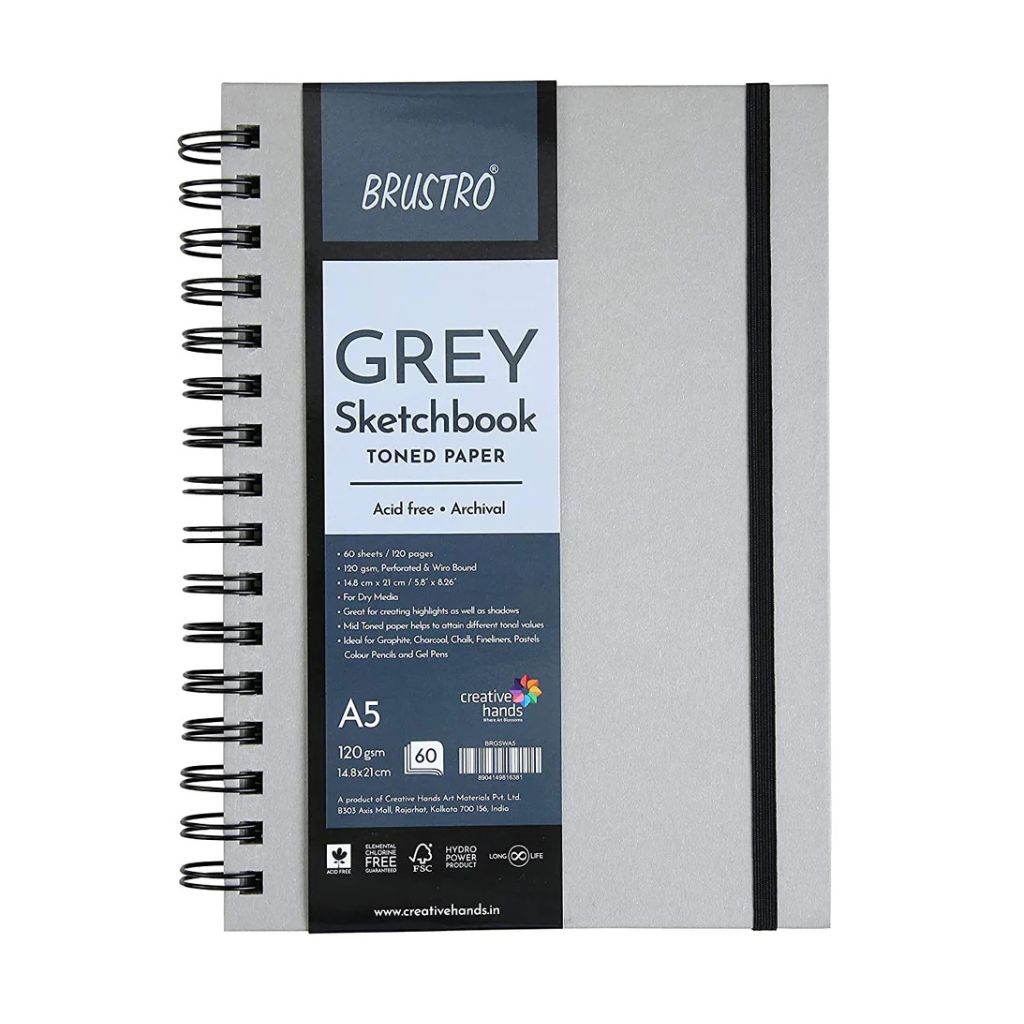 Brustro Gst1 Brustro Grey Sketchbook Toned Paper - Image 1