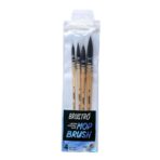 BRUSTRO Artist's Natural Hair MOP Brush Set of 4 - (0, 2, 4, 8)