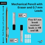 Brustro Mechanical Pencil with Eraser  Writing/Sketching/Drawing